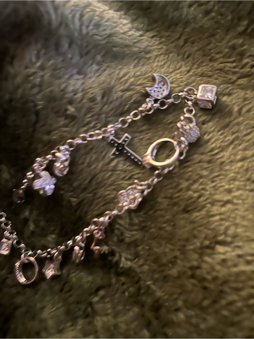 Sterling Silver Multi-Charm Bracelet - Silver